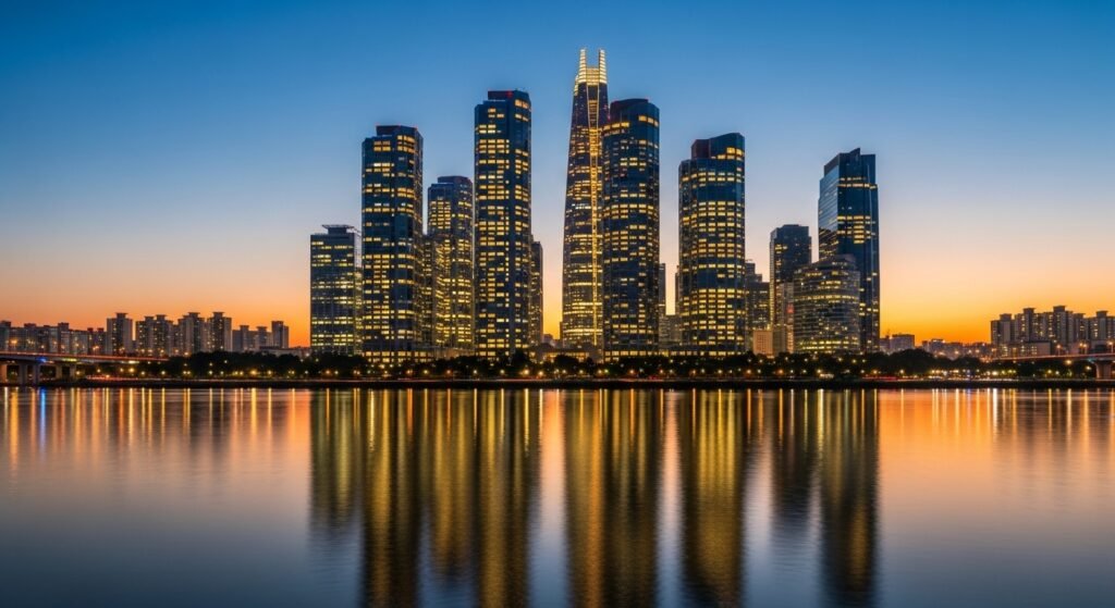 대한민국 자산 운용과 금융 데이터의 중심지인 여의도 국제금융로 전경