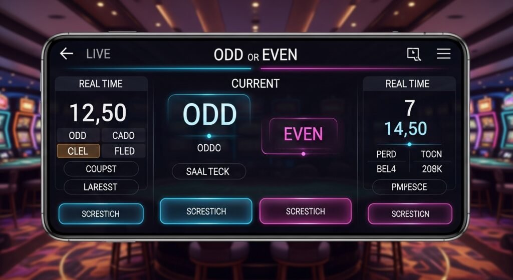 실시간 결과 확인이 가능한 MGM홀짝 게임 인터페이스 화면